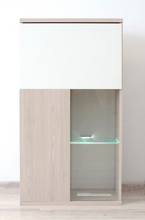 Підвісна вітрина Embawood Хельсінкі White, Oak rhodos light